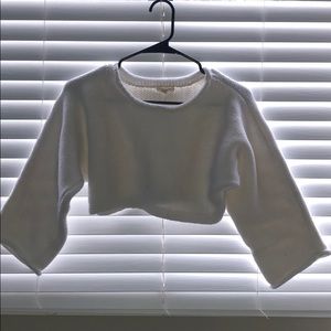 White cropped sweater